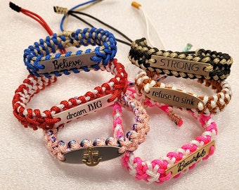 Inspirational Paracord Bracelet - Adjustable