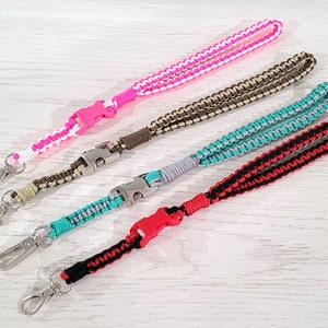 Paracord Wrist Lanyard with Detachable Keychain