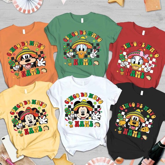 Personalized Disney Cinco De Mayo Shirt, Mickey And Friends Cinco De Mayo, Disney Fiesta Shirt, Disney Mexican Party, Disney Group Shirt