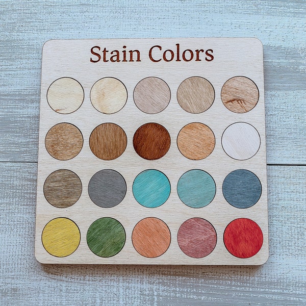 Stain Palette Board, Stain Color Chart, Stain Sample Board, Color Palette Board, Digital Download, Digital cut file for Glowforge, SVG