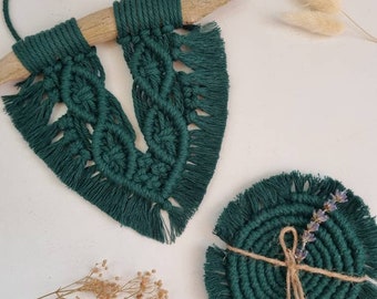 Gift Set | Mini Macrame Wall Hanging & Macrame Coaster | Christmas Gift Idea