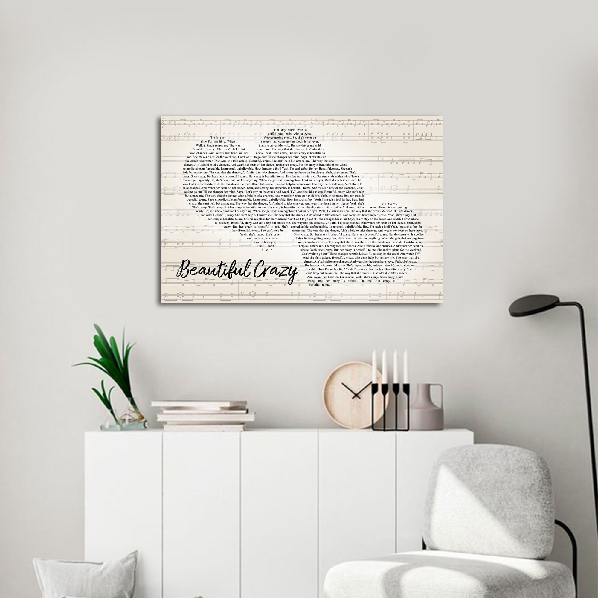 Beautiful Crazy Poster Beautiful Crazy Lyrics Poster Song | Etsy