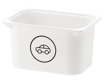 Coche / Etiqueta de organización de juguetes / Etiquetas de vinilo de almacenamiento de juguetes / Etiquetas de imagen de sala de juegos personalizadas / Trofast Variera Kuggis Ikea / Etiquetas de organización