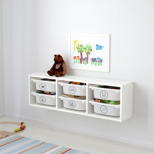 VENTA / Play Dough / Etiqueta de organización de juguetes / Etiqueta de vinilo de almacenamiento de juguetes / Etiqueta de imagen de sala de juegos personalizada / Trofast Variera Ikea / Etiqueta de organización imagen 9