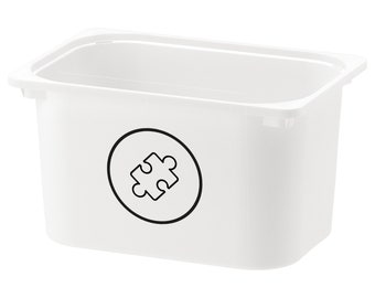 Puzzel | Opberglabels voor speelgoed van vinyl | Aangepaste opbergstickers speelkamer voor speelgoeddozen en IKEA Trofast