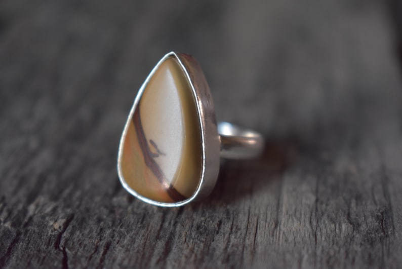 Statement ring gift for her Code 41 925 sterling silver ring Jasper silver ring jasper ring Polychrome jasper ring