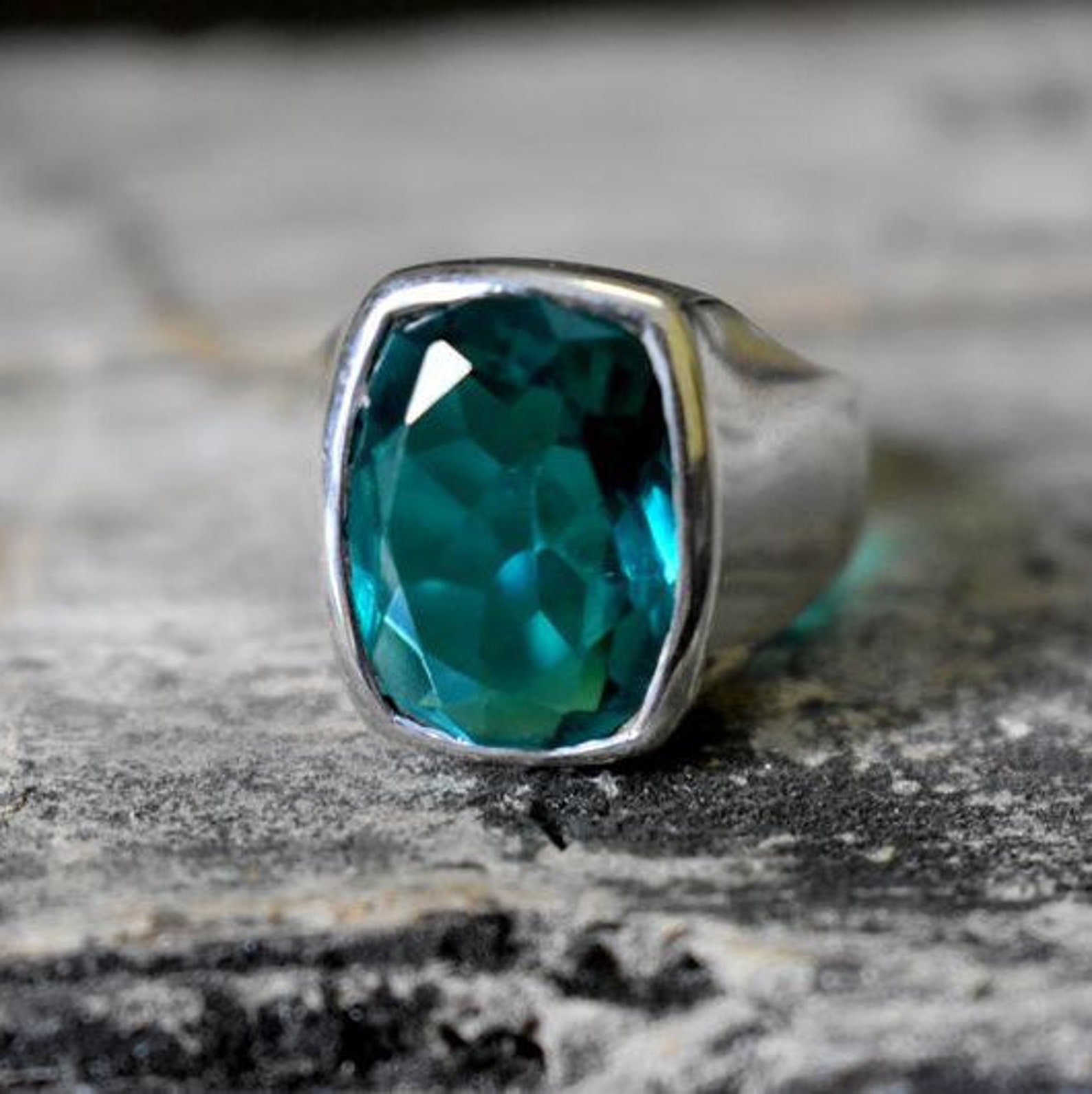 London Blue Topaz ring ring 925 sterling silver Etsy