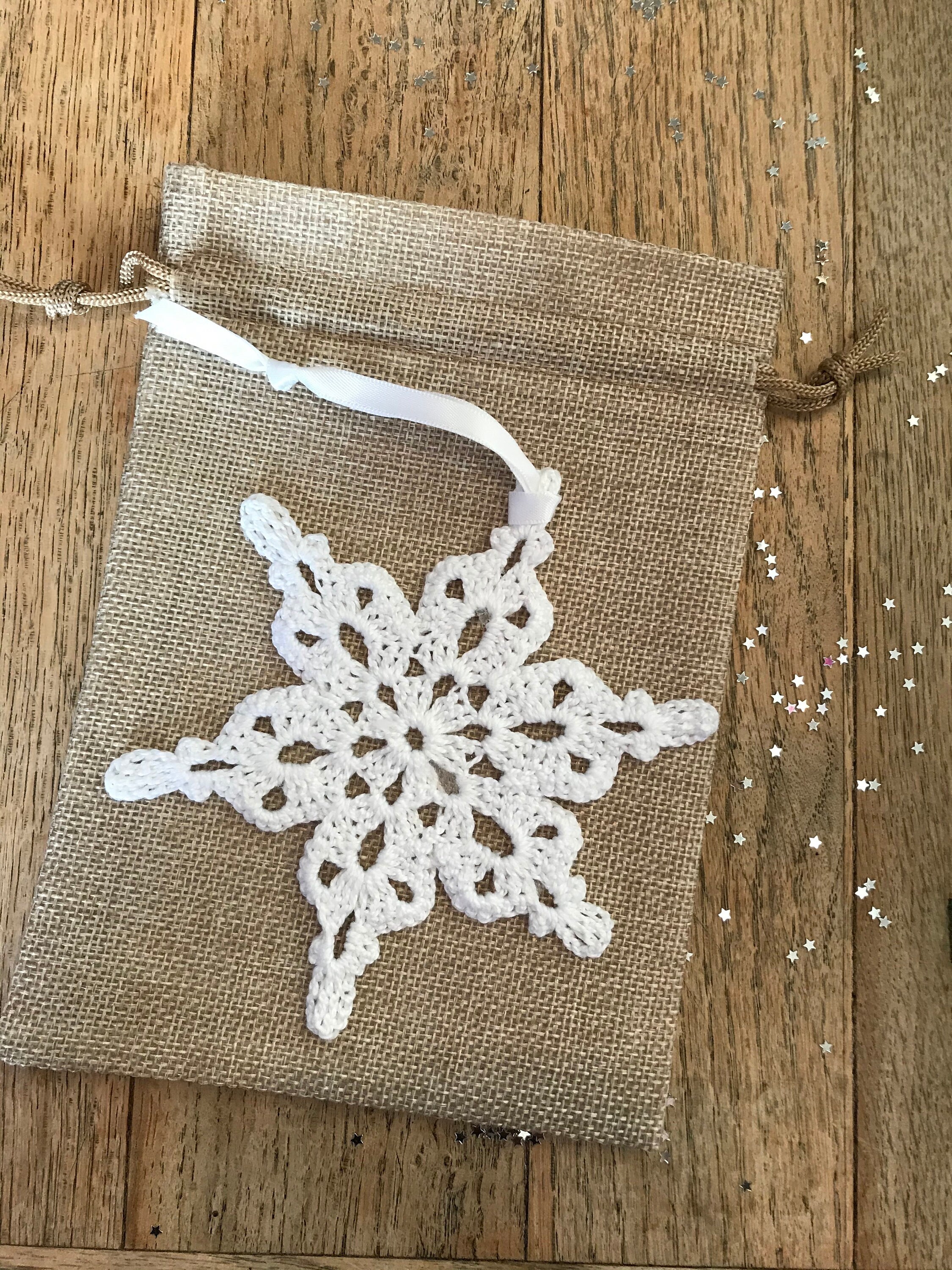 Flocon de Neige Fait Main Crochet