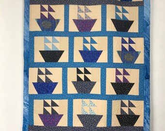 Handmade patchwork Little Boats