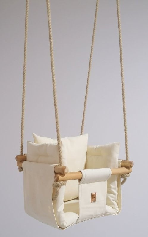 Baby wooden cradle swing deals