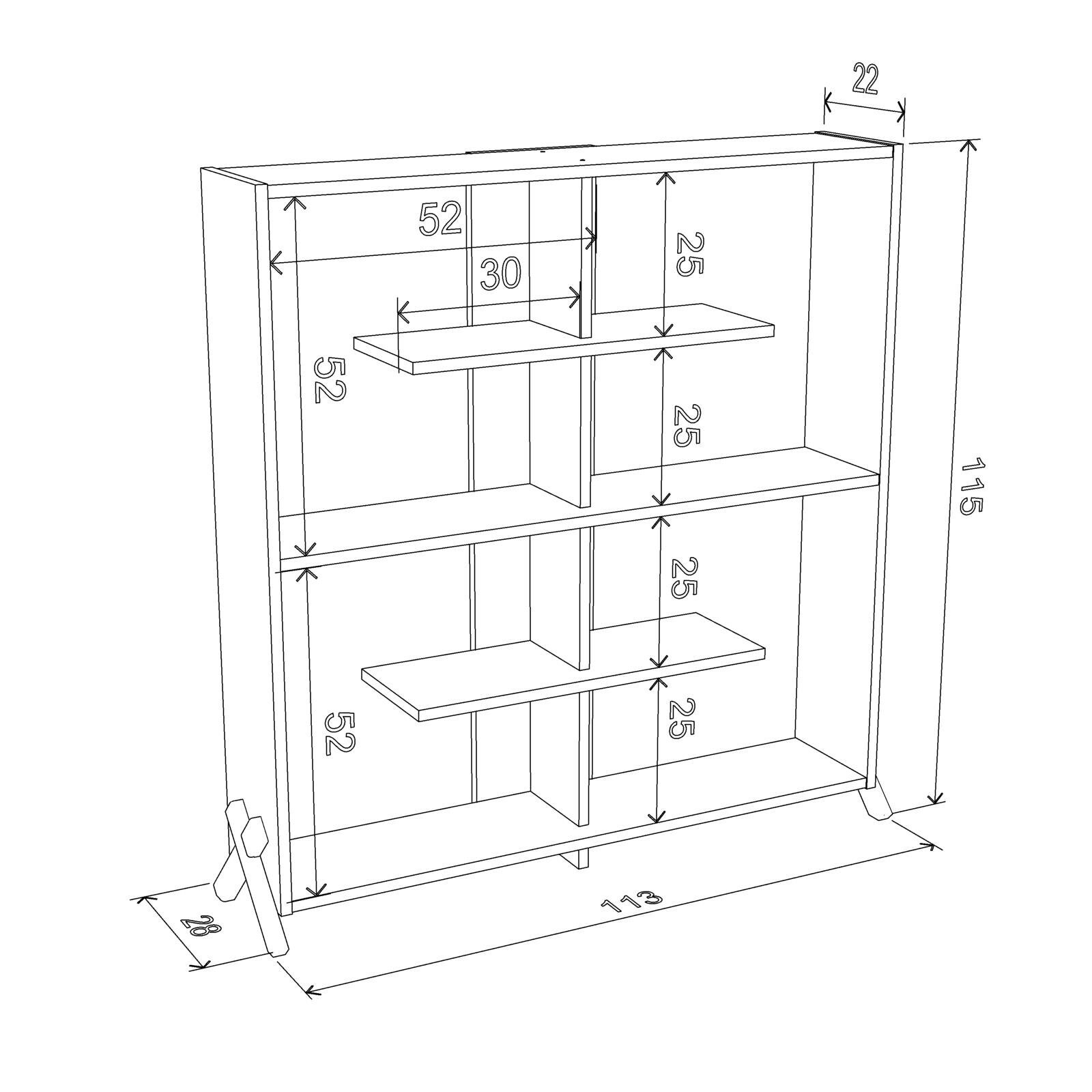 Bookcase Bookshelves Wood Bookcase Gift for Her Modern Etsy