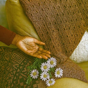 Earthbound Embrace Afghan Handmade Crochet Throw Blanket: Earthy Tone Sofa Afghan (42x68)