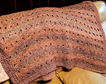 Crochet throw blanket / handmade heirloom gift / Mother's Day gift / new home housewarming gift / hand crocheted sofa afghan