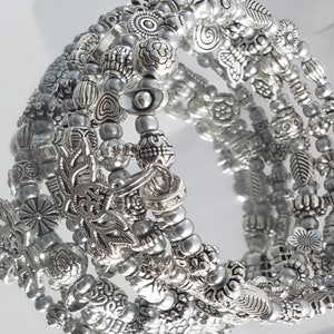 Memory Charm Bracelet, Minimalist Stacking Bracelet, memory wire wrap bracelet Boho Jewelry Gold or Silver image 7