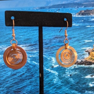 Copper Spiral Earrings
