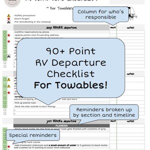 RV Departure Checklist for Towables