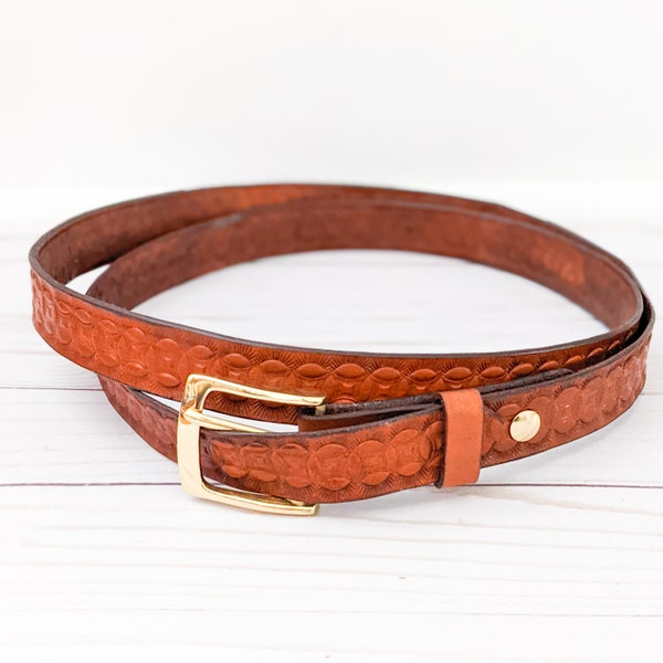 Stamped Leather Belt Etsy