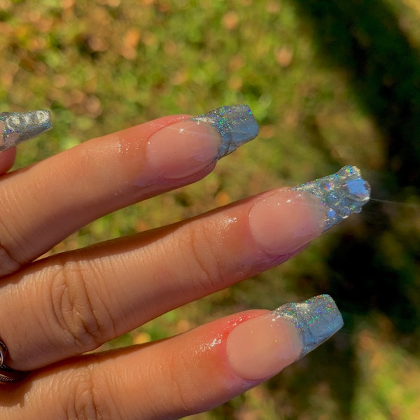 Chrome Nails French Tip - Etsy