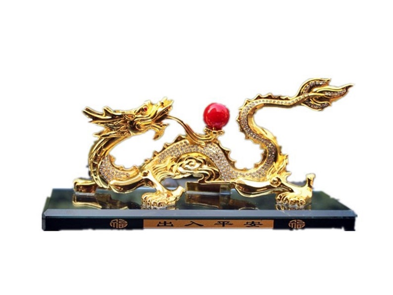 Metal Dragon Sculpture, Golden Dragon Statue, Bronze Dragon Statue, Chinese Dragon Figurine