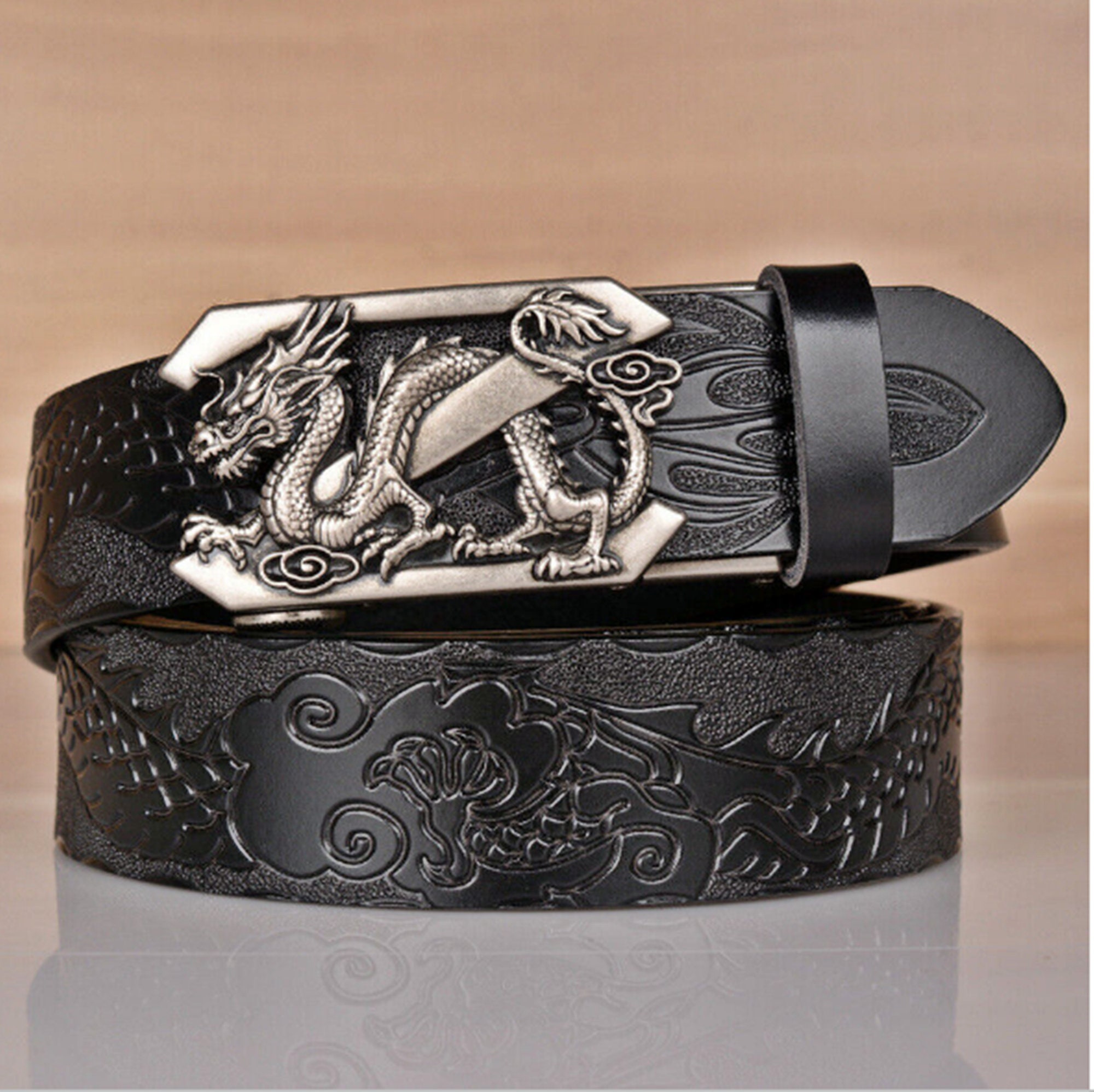 Belt Casual monograma Doble Faz Negro Profundo Cinturón Hombre Size L