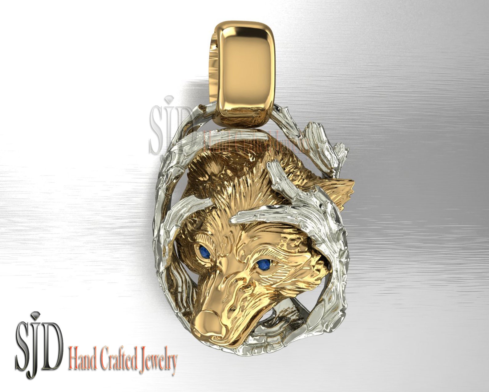 Wild Wolf Pendant for Men Wolf Head Pendant Gold Wolf Men Etsy