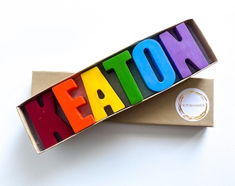 Custom rainbow name crayons - art supplies - unique birthday gift