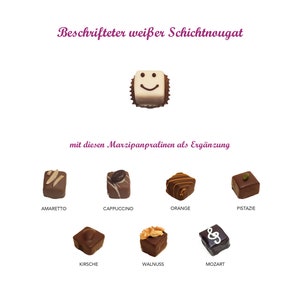 Individuell beschriftete Pralinen Marzipan