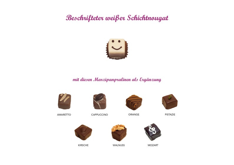 Individuell beschriftete Pralinen Marzipan