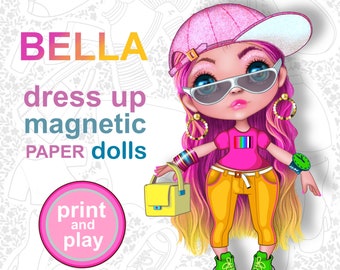 A4 Printable Magnetic Paper Dress Up Dolls. BELLA