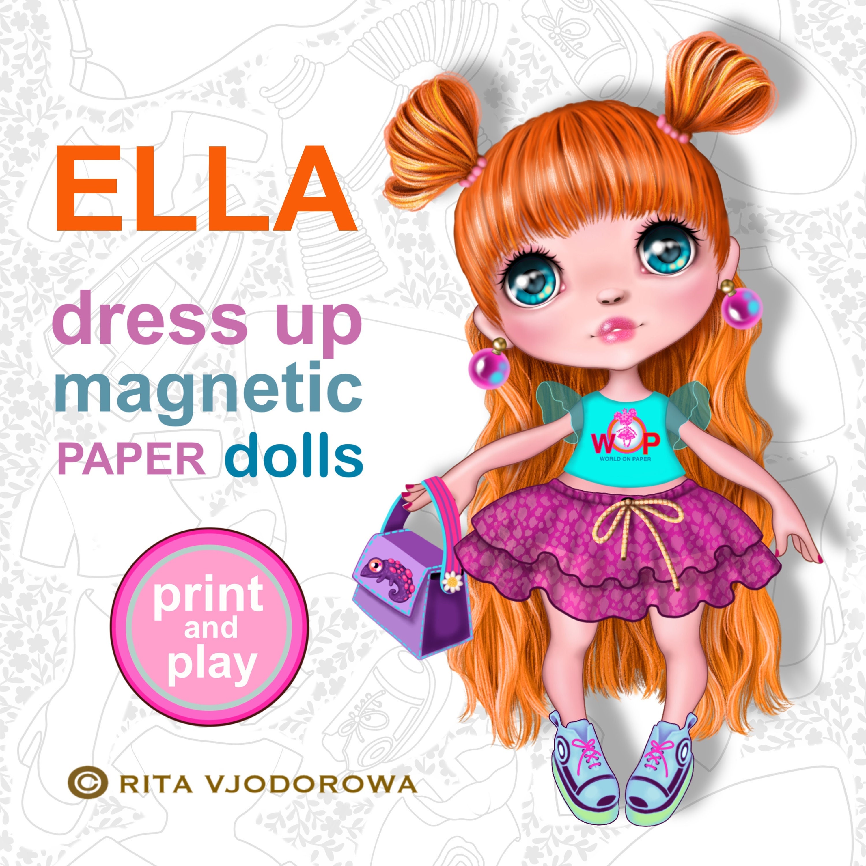 A4 Printable Magnetic Paper Dress up Dolls. SEN 