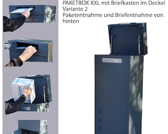 XXL parcel box for large parcels with a letterbox in the lid - variant 2