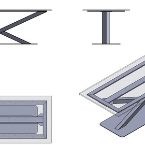 TISCHGESTELL X Form mit Fußplatte Tischgestell Schwerlast, Kreuzgestell, Tischbeine, Tischrahmen, Tischuntergestell Bild 9