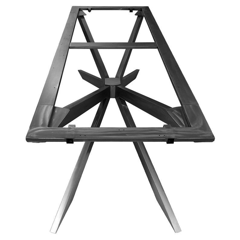 MARCO DE MESA 4V con marco de refuerzo para losas de piedra y mármol. Caminos de mesa de metal, patas de mesa resistentes, estructura transversal, mesa de comedor imagen 3