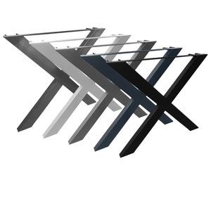 Table runners set X form made of steel profile 80 x 40 mm, table frame, table legs, table frame, table base, loft industrial furniture