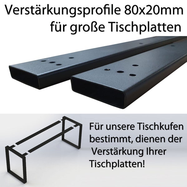 Profilés de renfort pour chemins de table, cadre de table, profilés transversaux meubles loft industriels robustes