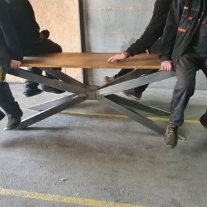 MARCO DE MESA 4V con marco de refuerzo para losas de piedra y mármol. Caminos de mesa de metal, patas de mesa resistentes, estructura transversal, mesa de comedor imagen 6