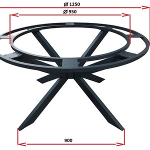 TISCHGESTELL 4V mit Verstärkungsrahmen runde Tischplatte für Stein-und Marmorplatten Tischbein,Kreuzgestell,Stern,Esstisch,Spider, Rund Bild 2