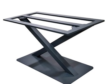 CADRE DE TABLE forme X avec plaque de base | Cadre de table robuste, cadre croisé, pieds de table, cadre de table, base de table