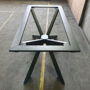 TABLE FRAME 4V with reinforcing frame for stone and marble slabs. Table runners made of metal, heavy-duty table legs, cross frame, dining table image 4