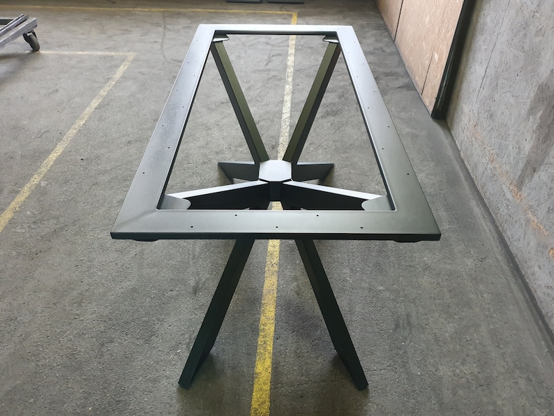 TABLE FRAME 4V with reinforcing frame for stone and marble slabs. Table runners made of metal, heavy-duty table legs, cross frame, dining table image 4