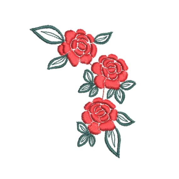 Flower Embroidery Design Instant Download Machine Etsy