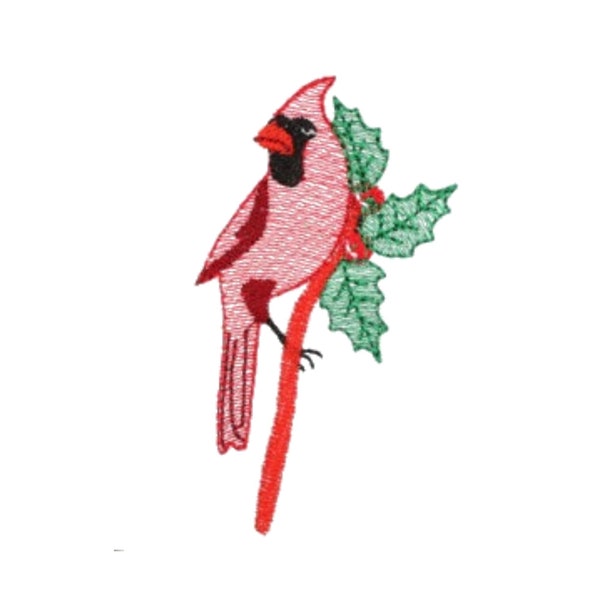 Cardinal Embroidery Design - Instant Download - Machine Embroidery Designs - Dst Exp Hus Jef Pes Embroidery Files - Bird Embroidery Design