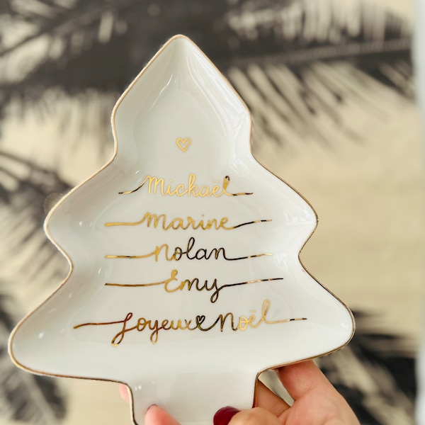 Coupelle assiette sapin messages noël ou à personnaliser