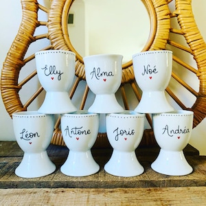 Porcelain egg cup to personalize individually