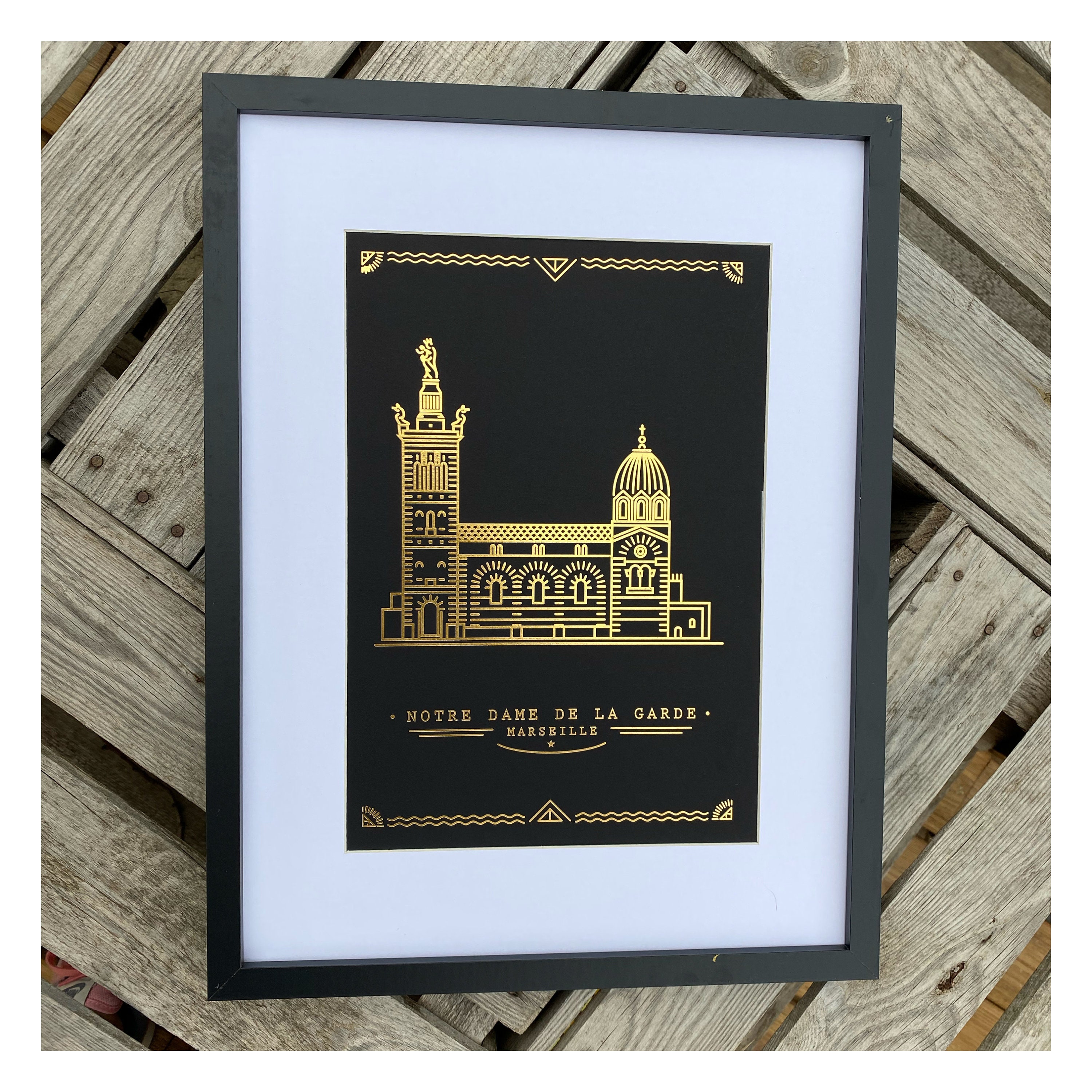 Carte/Poster Dorée Notre Dame de La Garde