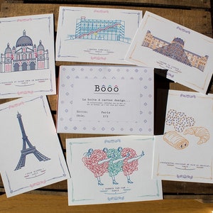 Boîte Cartes Paris format A5 lot de 6