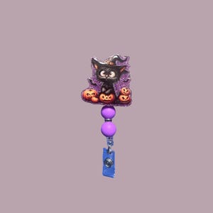 Halloween Cat Badge Reel