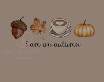 Autumn Charm PNG: Acorn, Latte, Pumpkin (Digital Download)