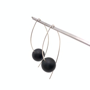 Amber earrings, black amber unpolished, sterling silver hooks