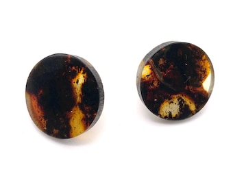 Pendientes de ámbar, ámbar negro, plata de ley